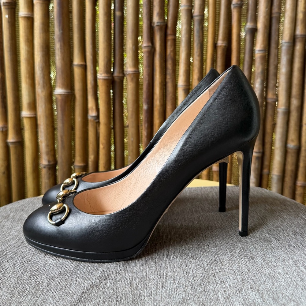GUCCI horsebit leather heels - Picture 2 of 8